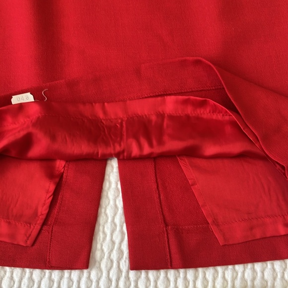 Vintage virgin wool skirt, Made in Italy by Luisa Spagnoli, pencil, lined, red - Picture 7 of 10